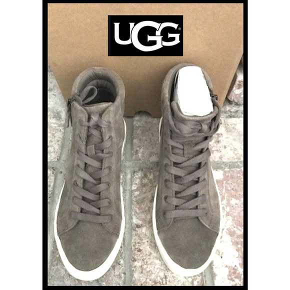 UGG Women's Olli High Top Grey Suede Upper Sneaker - Picture 2 of 11